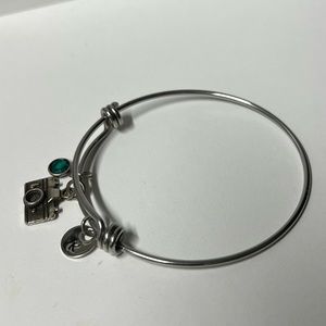 bracelet with camera charms and letter k